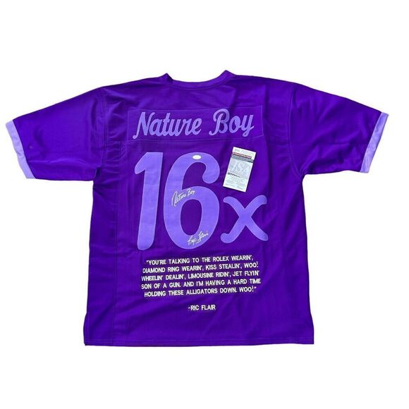 Ric Flair Signed Autographed Custom Purple Stats Jersey JSA WWF Pro Wrestling - Picture 2 of 8